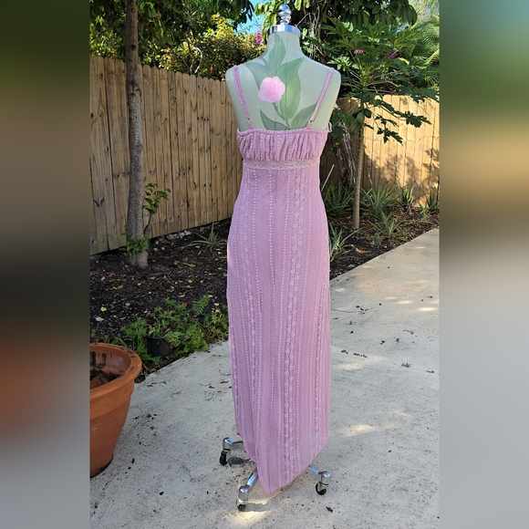 Chic Lavender Lace Maxi Dress - Picture 4 of 9